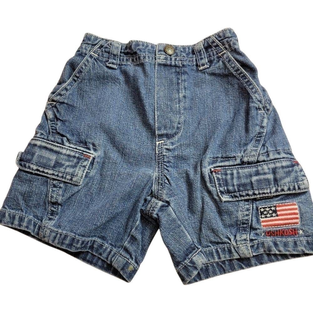 OshKosh denim shorts USA flag 18 mo